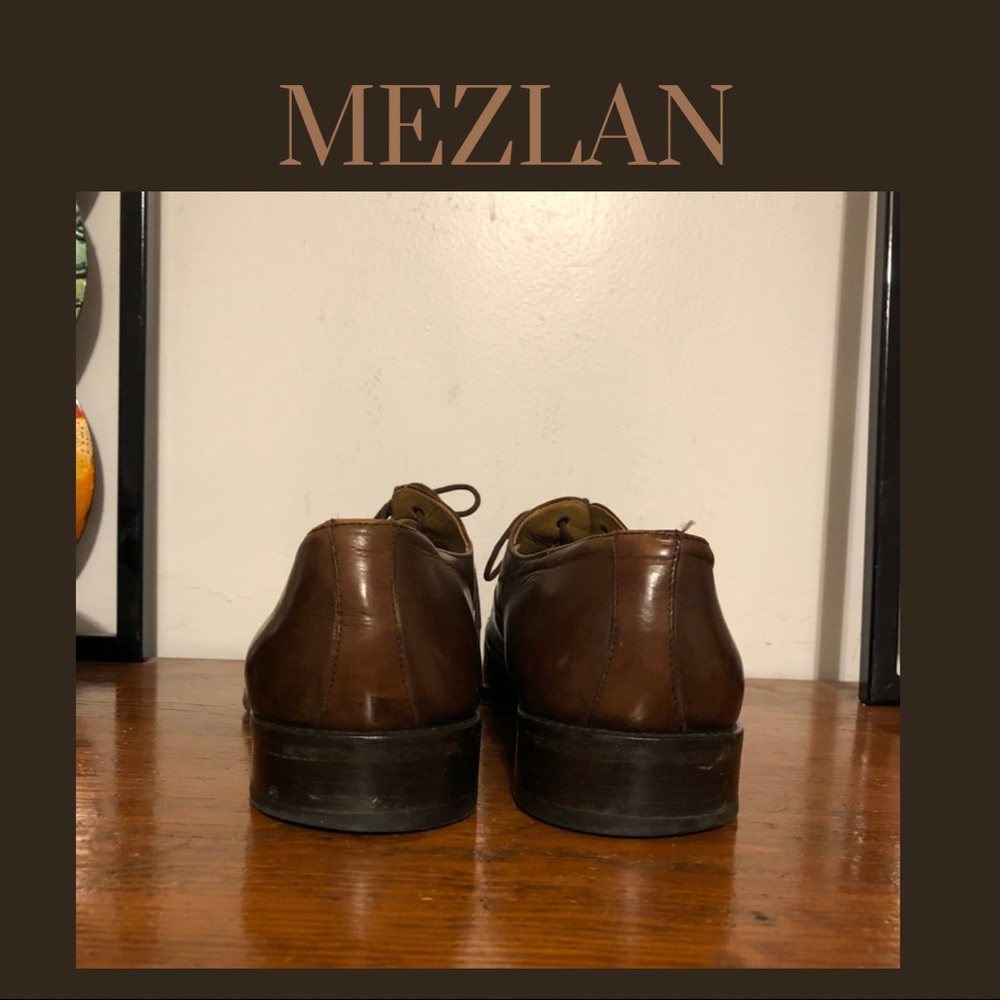 MEZLAN VERDICT Brown 2 Tone Leather Dress Oxford Lace Up Square Toe Size 11.5M - Picture 7 of 13